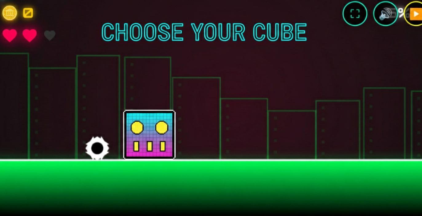 Neon Dash Gameplay - Choose Your Cube
